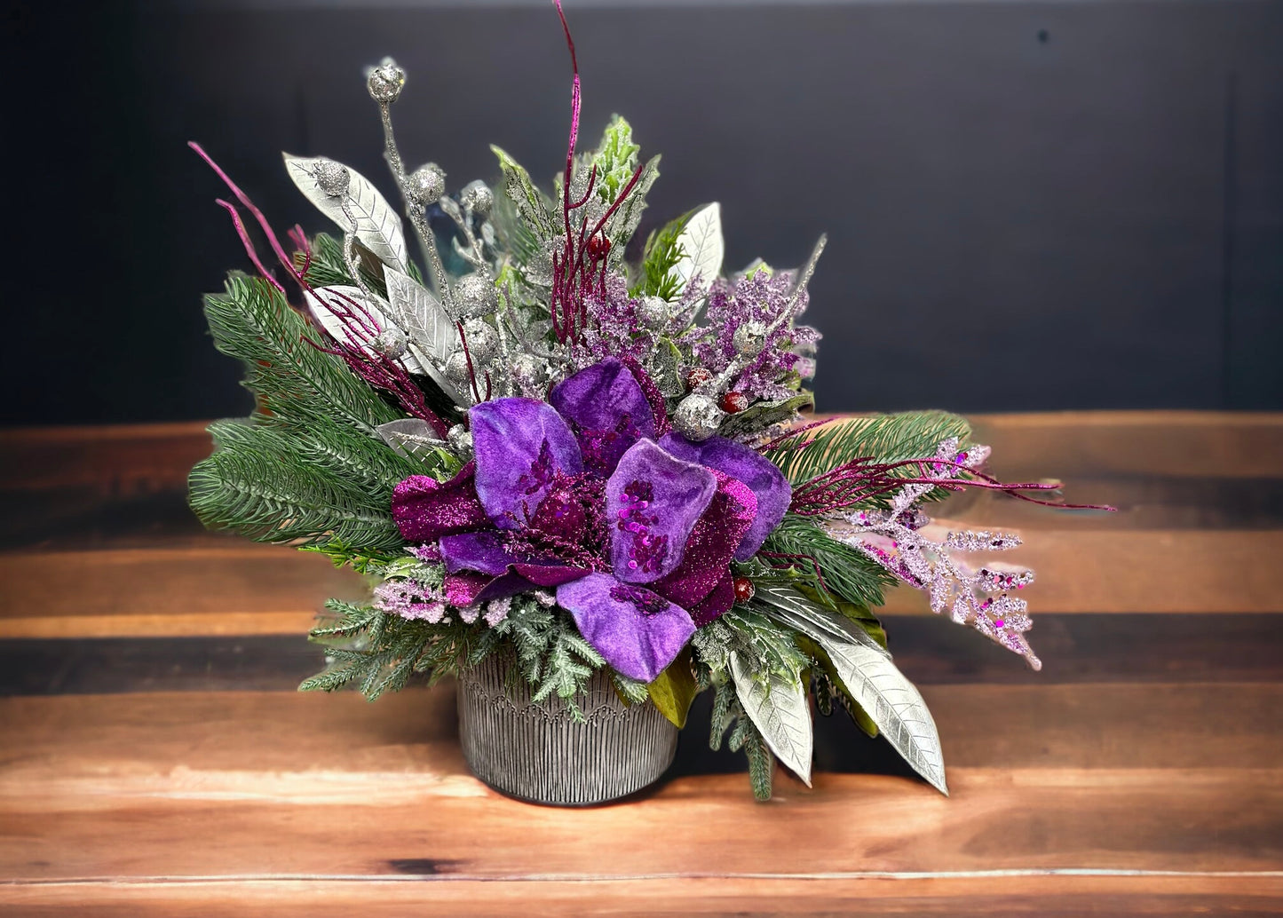 Christmas Purple Passion Floral Arrangement