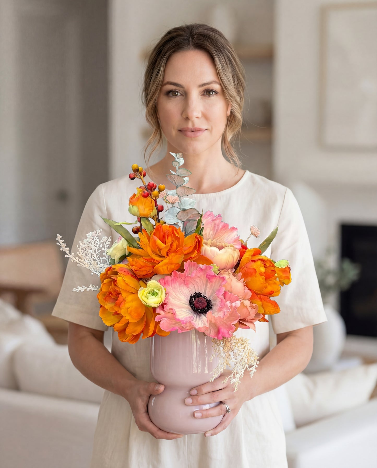 Blushing Amber Garden – Floral Arrangement