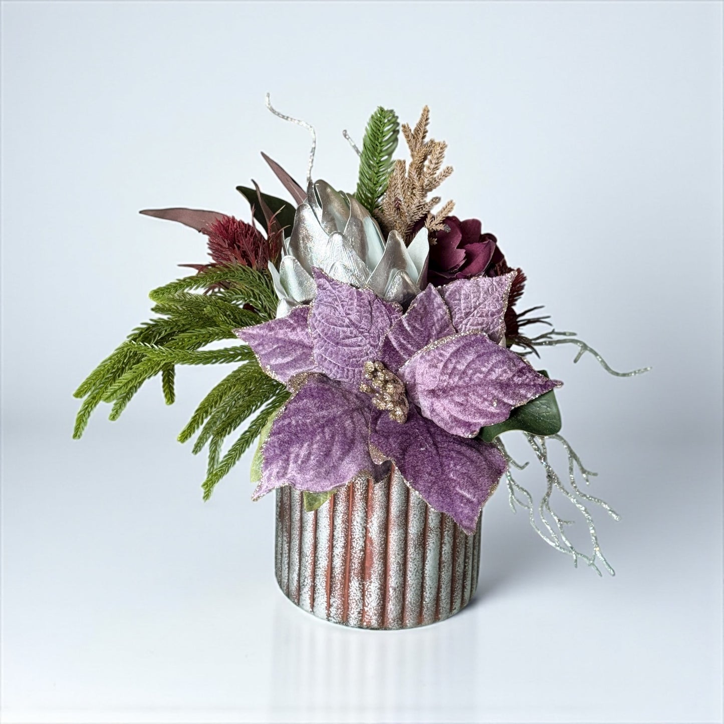 Frosted Poinsettia Chtistmas Arrangement