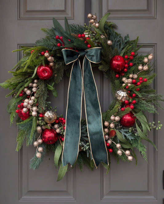 Emeral Velvet Christmas Wreath