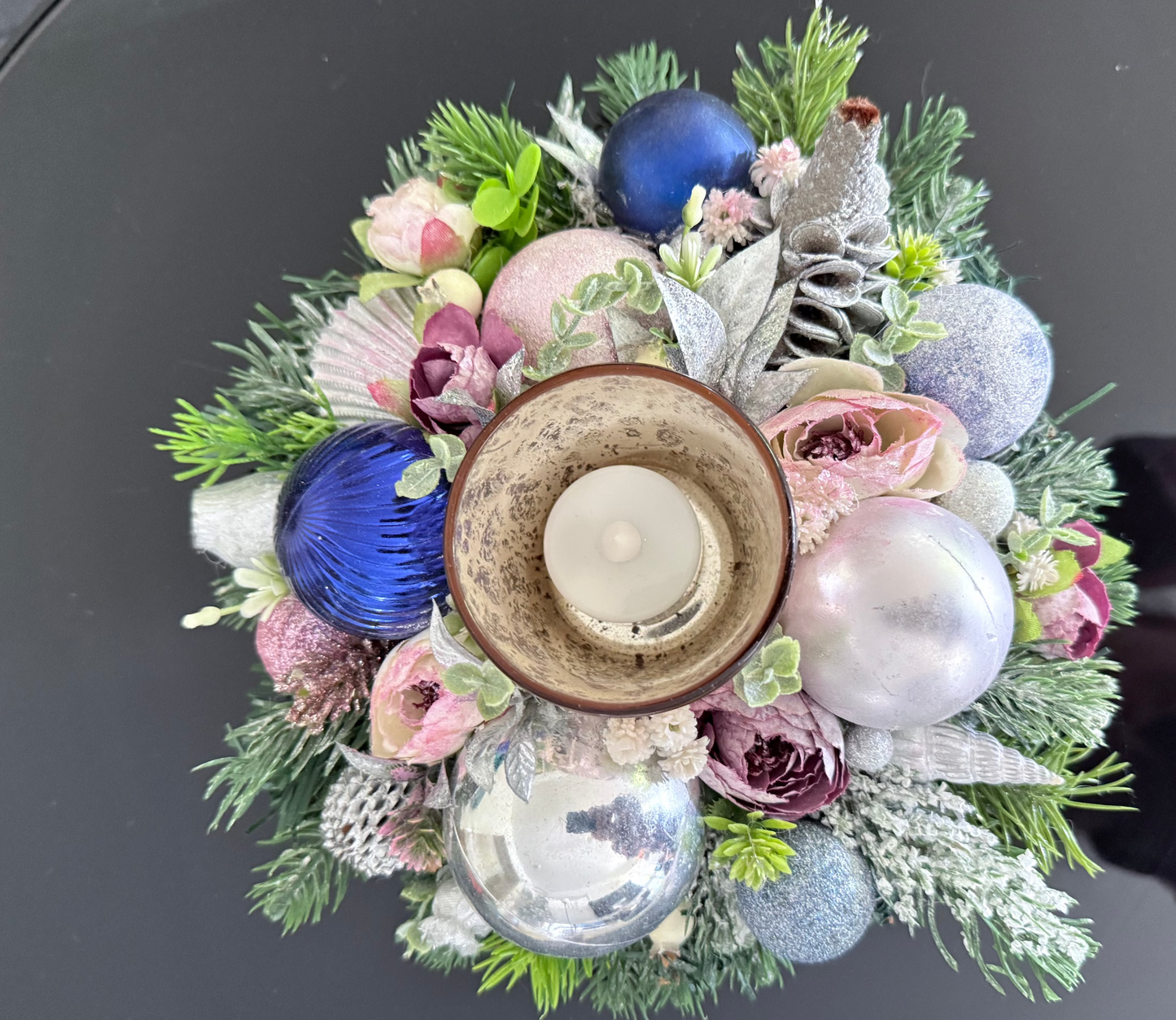 Coastal Glow Christmas Candle Centrepiece