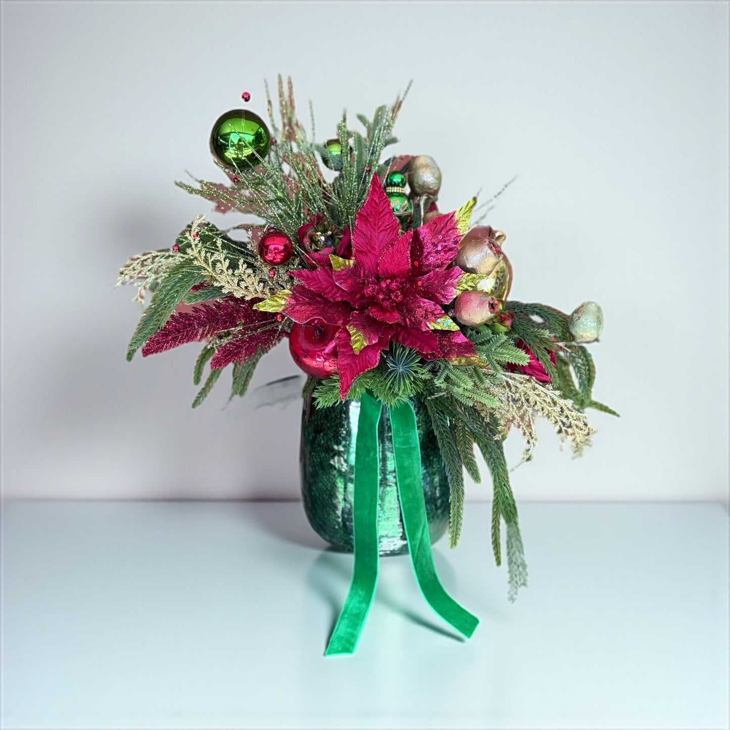 Emerald & Crimson Christmas Arrangement