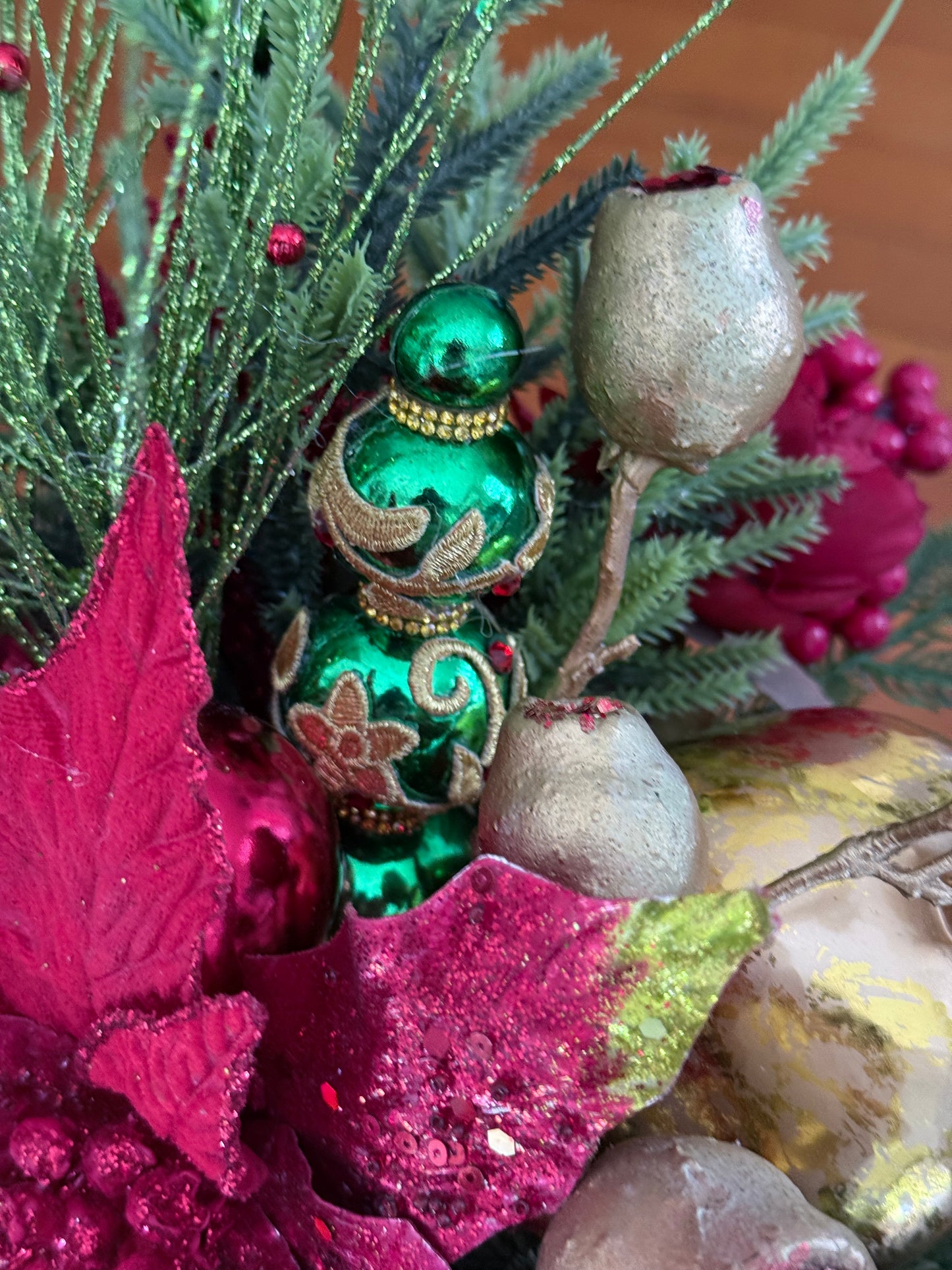 Emerald & Crimson Christmas Arrangement