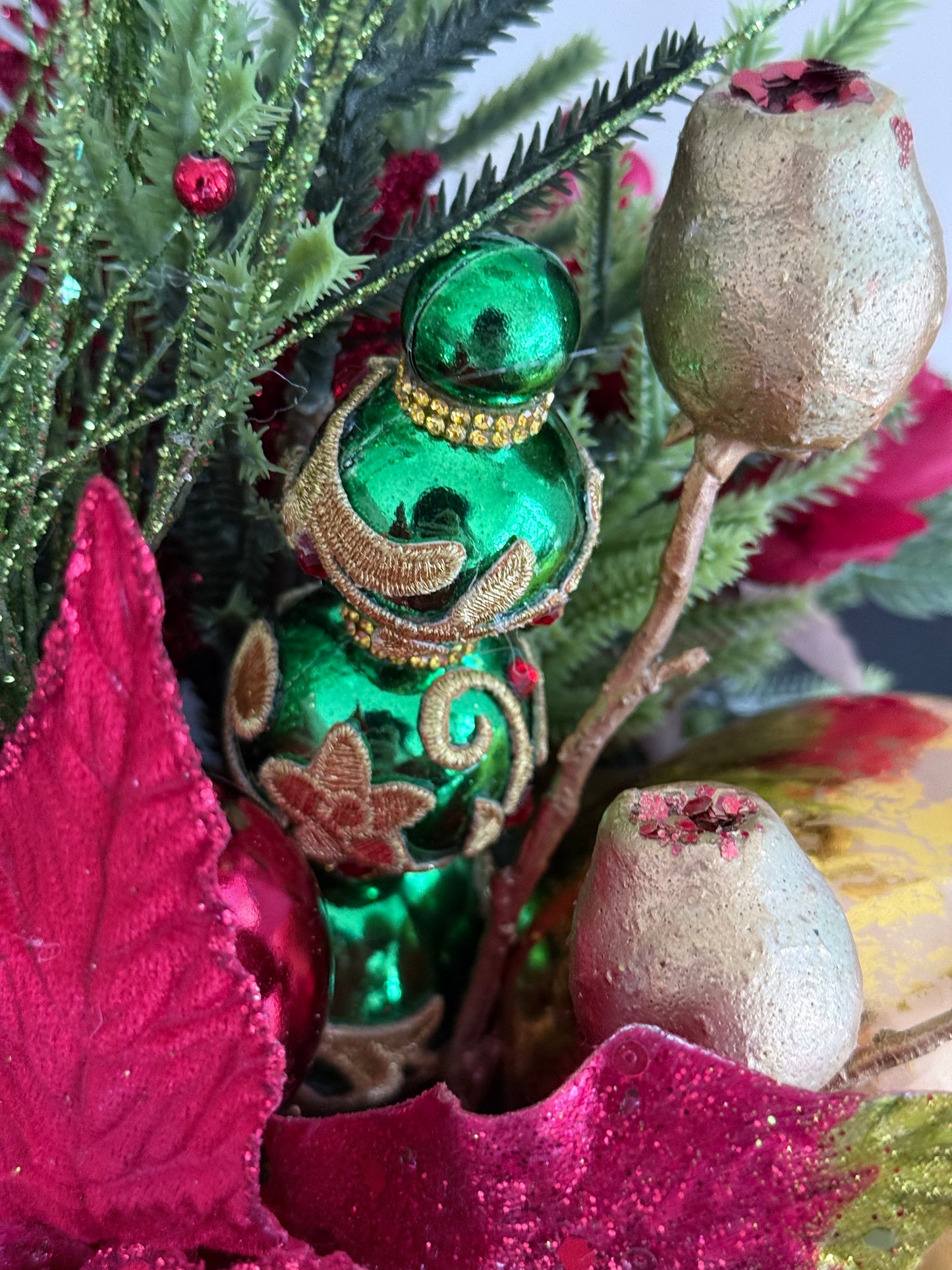 Emerald & Crimson Christmas Arrangement