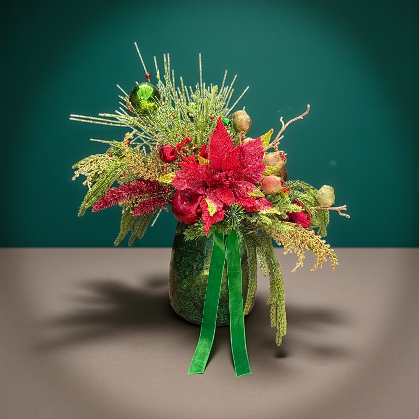 Emerald & Crimson Christmas Arrangement