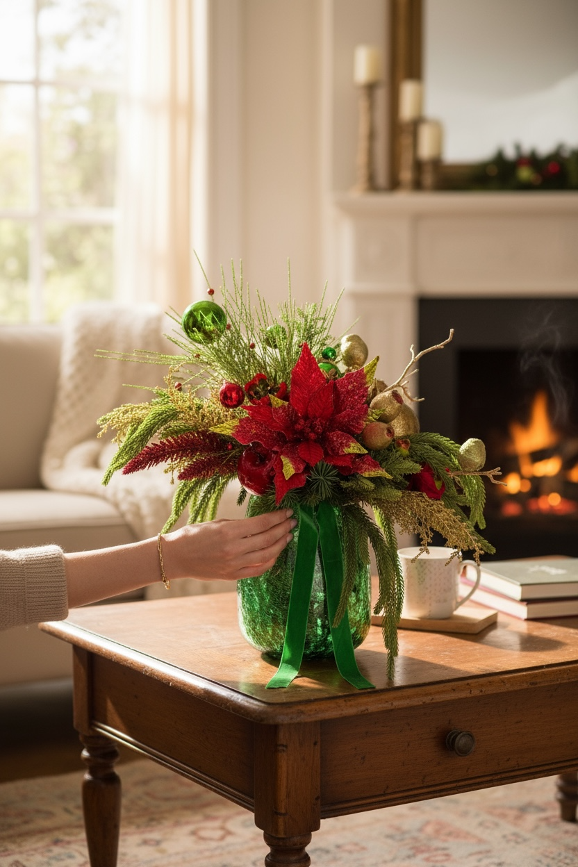 Emerald & Crimson Christmas Arrangement