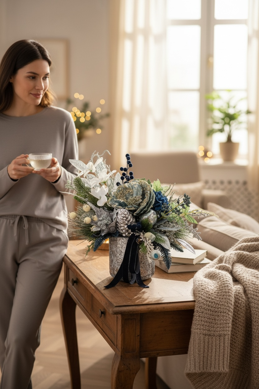 Frosted Sapphire Christmas Arrangement