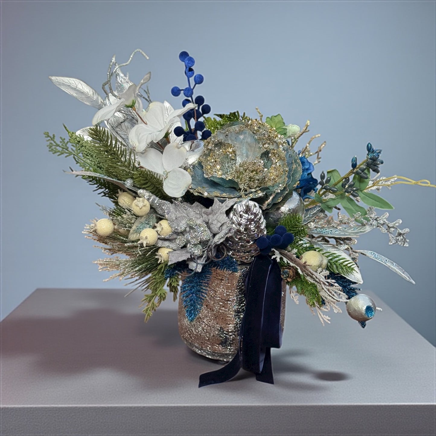 Frosted Sapphire Christmas Arrangement