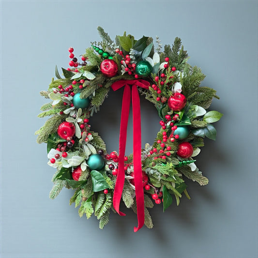 Ribbon & Berries Bliss Christmas Wreath