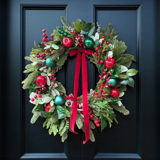 Ribbon & Berries Bliss Christmas Wreath