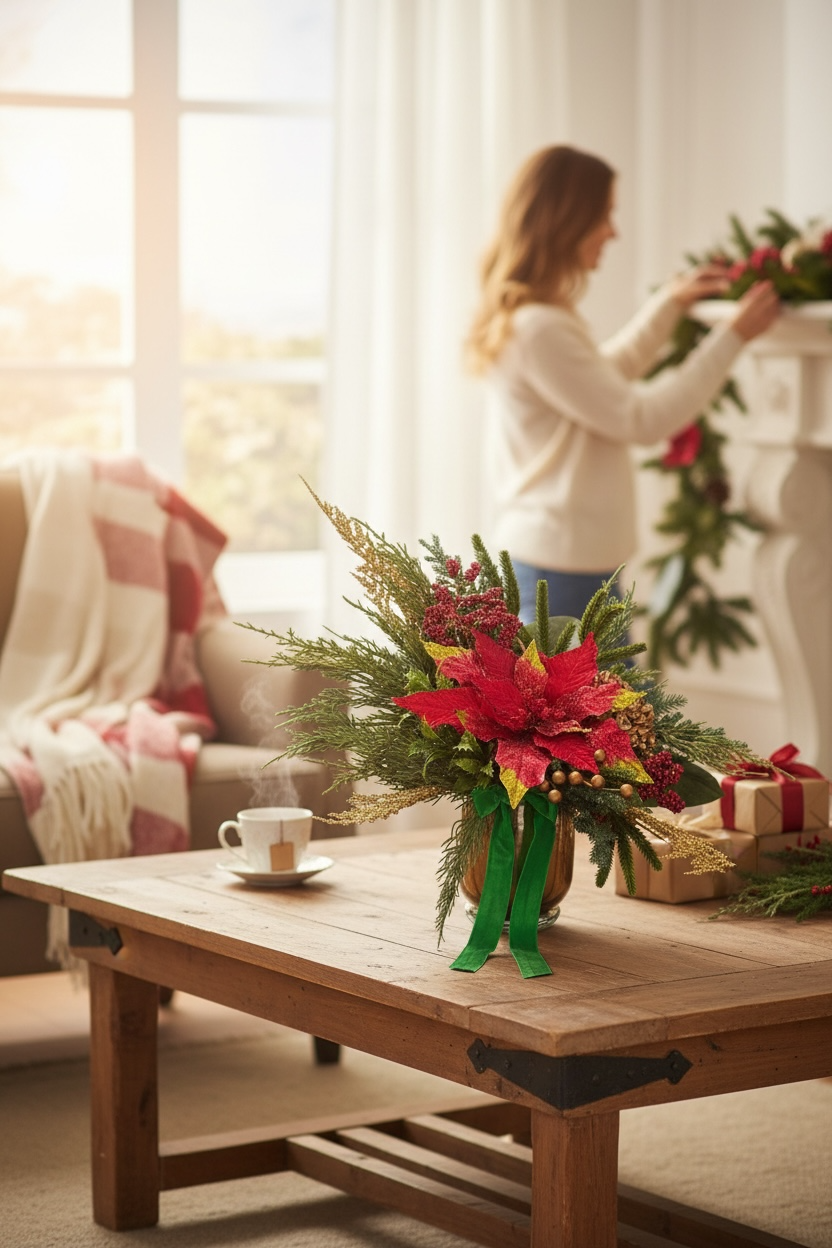 Holiday Berry & Bloom Christmas Arrangement