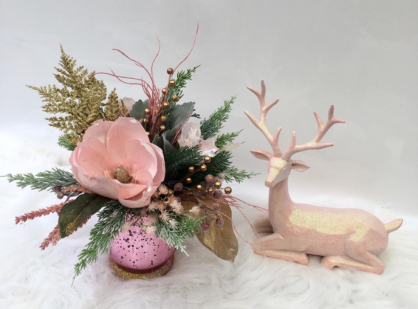 Pink Fairy Christmas Vase Arrangement