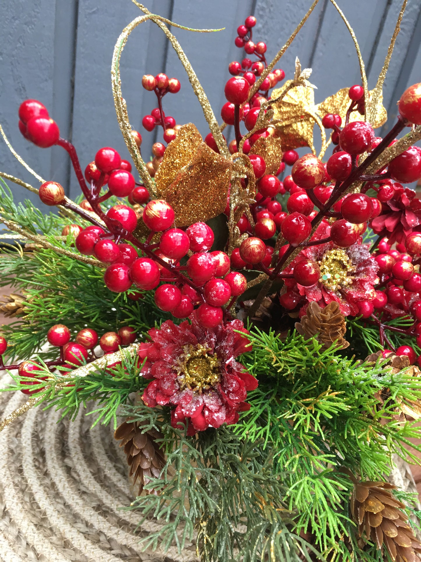 Farm Christmas Table Arrangement