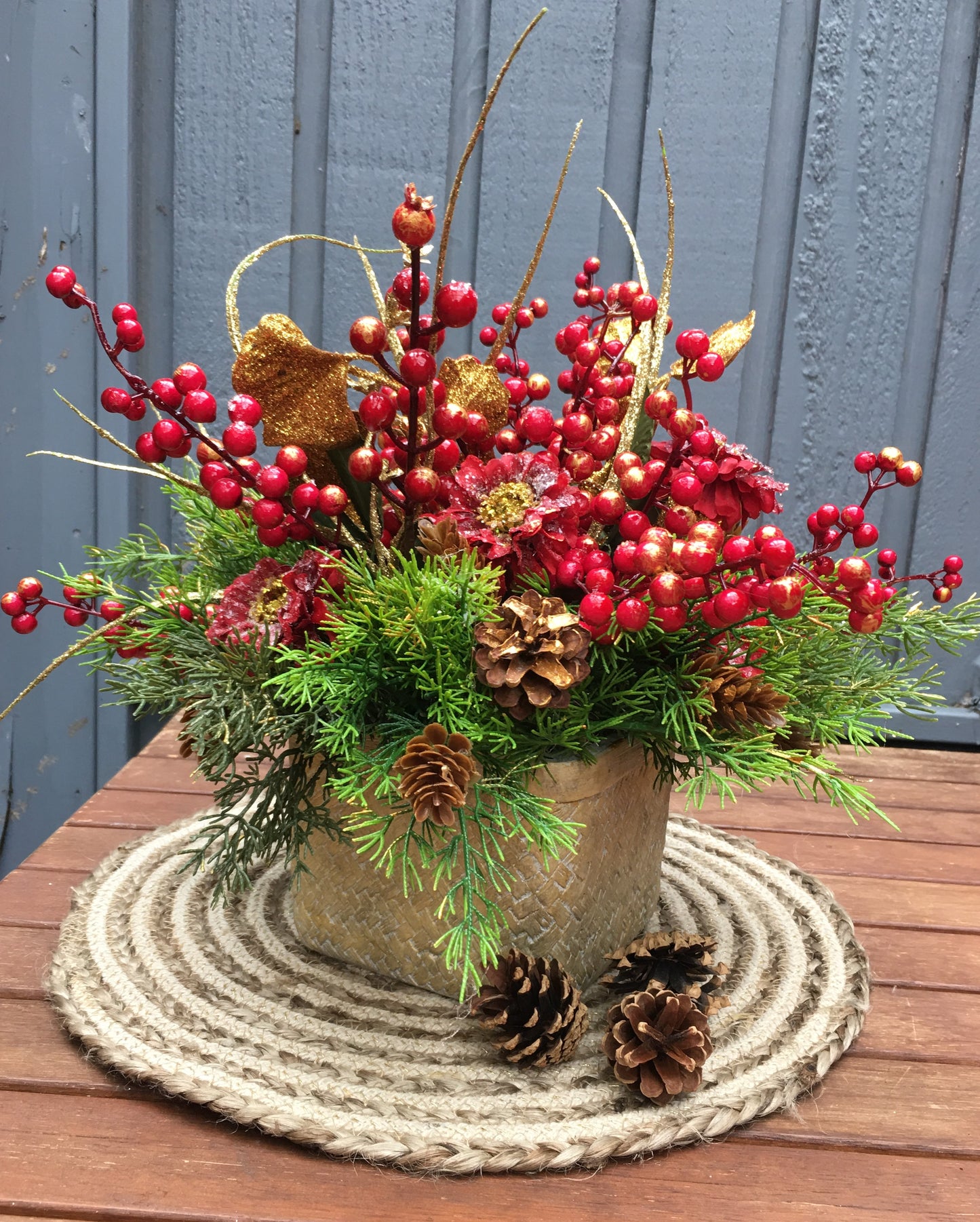 Farm Christmas Table Arrangement