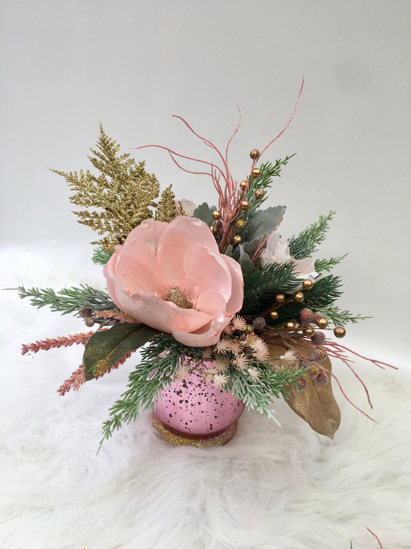 Pink Fairy Christmas Vase Arrangement