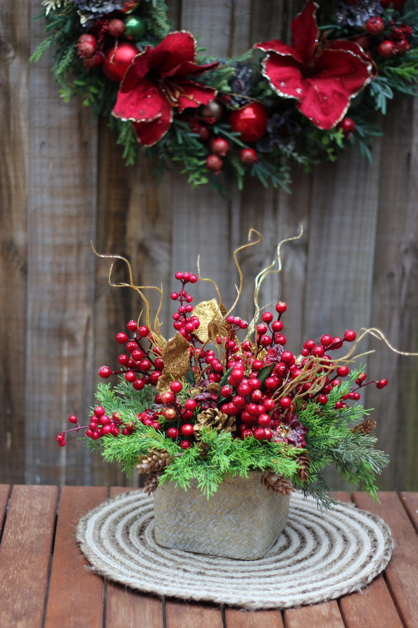 Farm Christmas Table Arrangement